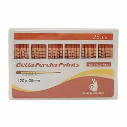 Sure Endo Gutta Percha Length Marked - 6% #25 (Pack of 120) - 2