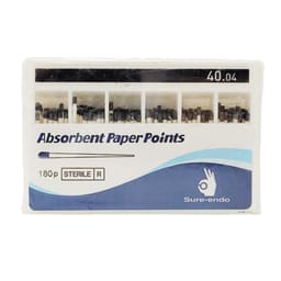 Sure Endo Paper Points Length Marked - 4% #40 (Pack of 180)