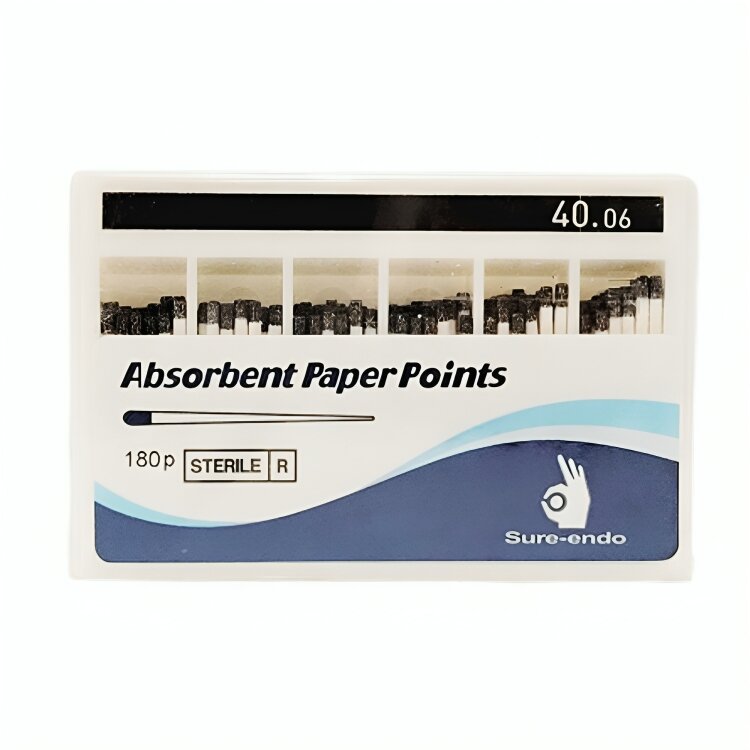 Sure Endo Paper Points Length Marked - 6% #40