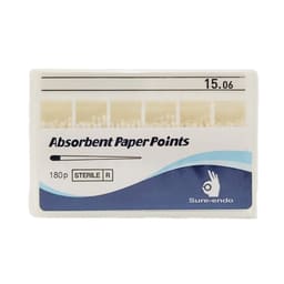 Sure Endo Paper Points Length Marked - 6% #15 (Pack of 180)
