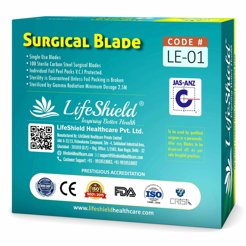 LifeShield Sterile BP Surgical Blades (Pack of 100)