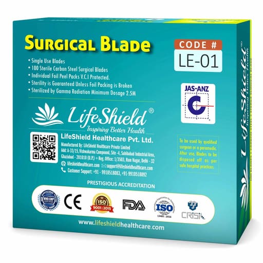LifeShield Sterile BP Surgical Blades (Pack of 100)