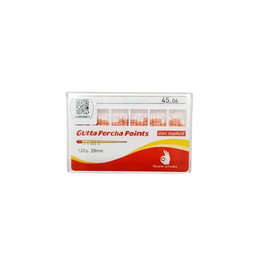 Sure Endo Gutta Percha Length Marked - 6% #45 (Pack of 120)
