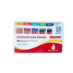 Sure Endo Gutta Percha Length Marked - 6% #20-45 (Pack of 120) - 2