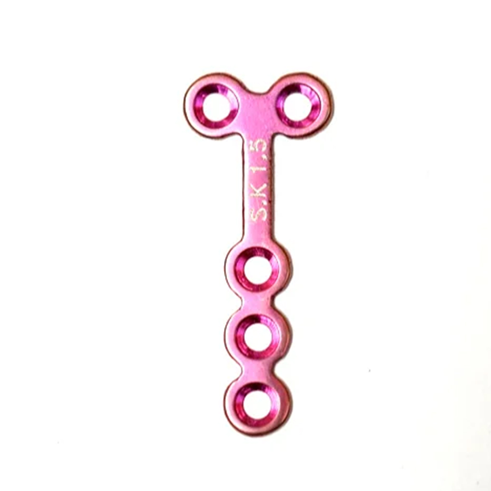 SK Surgicals Titanium Mini Bone Plates T Shape With Gap - 1.5mm