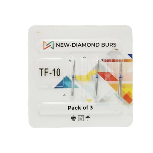 NewDiamond Taper Fissure FG Diamond Bur TF-10 ( Pack Of 3)