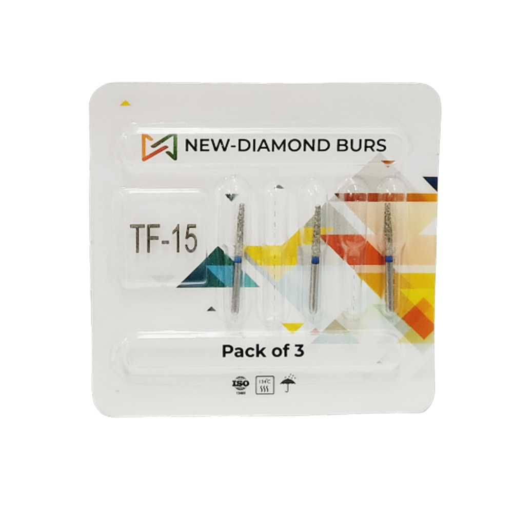NewDiamond Taper Fissure FG Diamond Bur TF-15 ( Pack Of 3)
