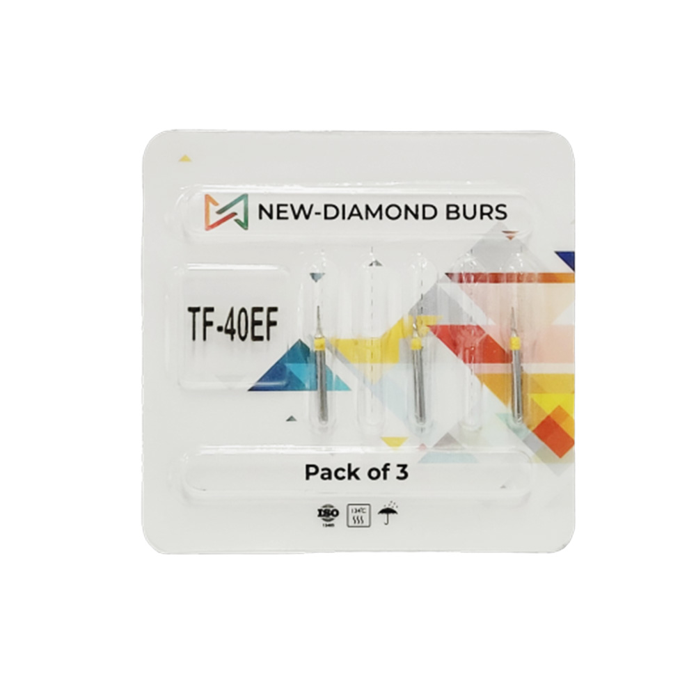 NewDiamond Taper Fissure FG Diamond Bur TF-40EF ( Pack Of 3)