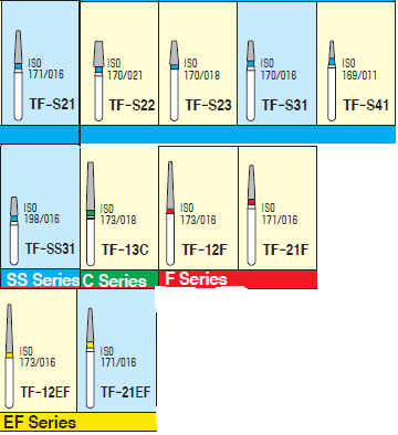 Mani Diamond Airotor Burs - Taper Flat End / Tf Series