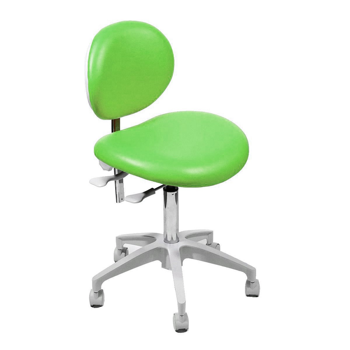 Sparedent Dental Stool With Backrest and Metal Base - Green