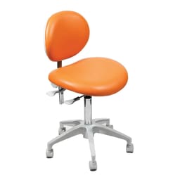 Sparedent Dental Stool With Backrest and Metal Base - Orange