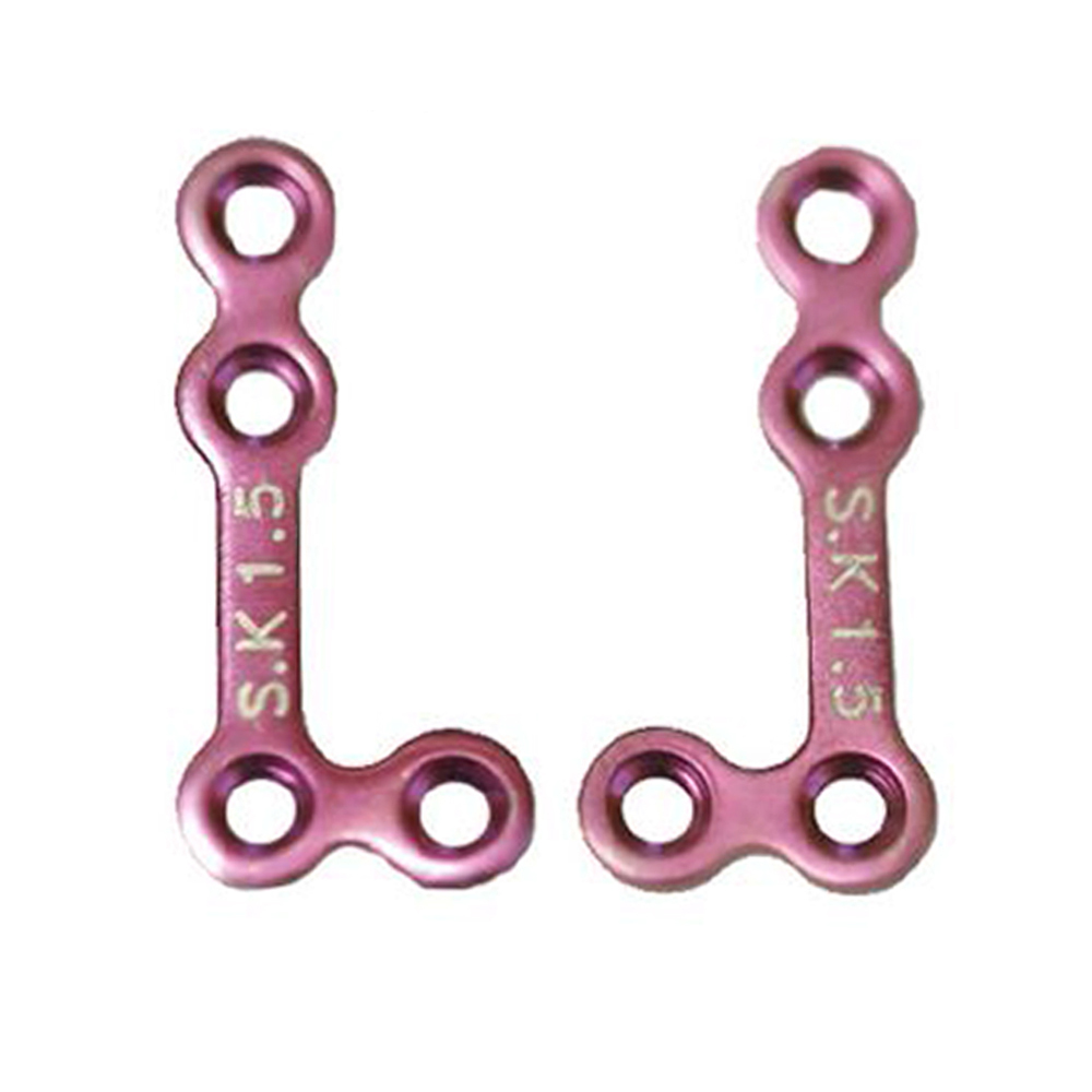 SK Surgicals Titanium Mini Bone Plates L Shape 90° With Gap - 1.5mm