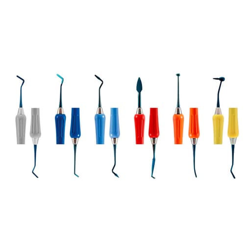 GDC Composite Instrument Titanium Blue Silicone Handle Set of 6