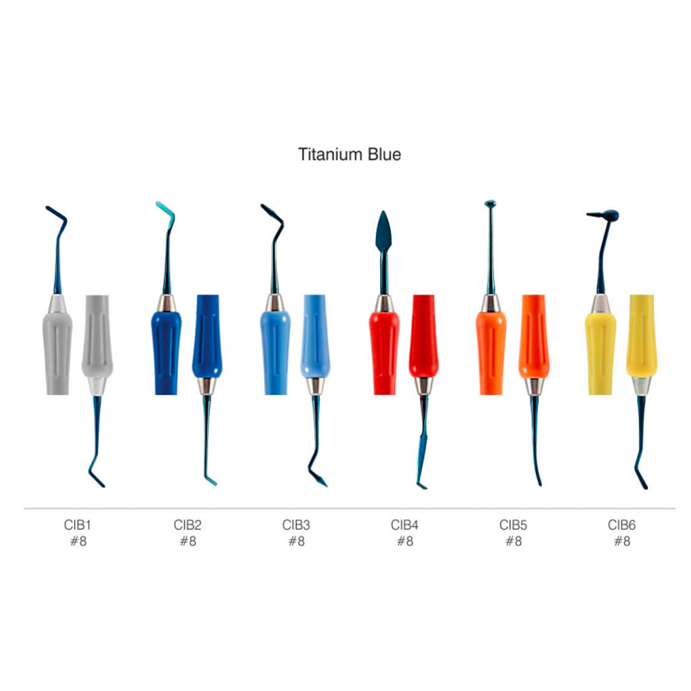 GDC Composite Instrument Titanium Blue Silicone Handle Set of 6