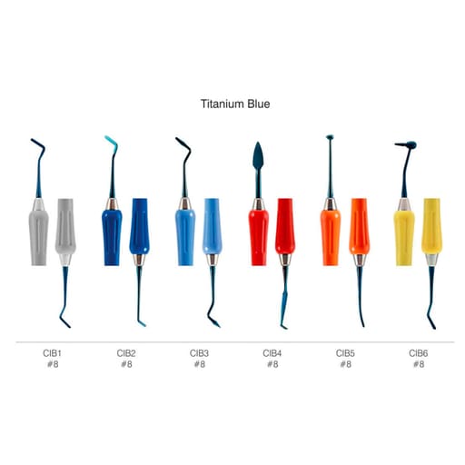 GDC Composite Instrument Titanium Blue Silicone Handle Set of 6