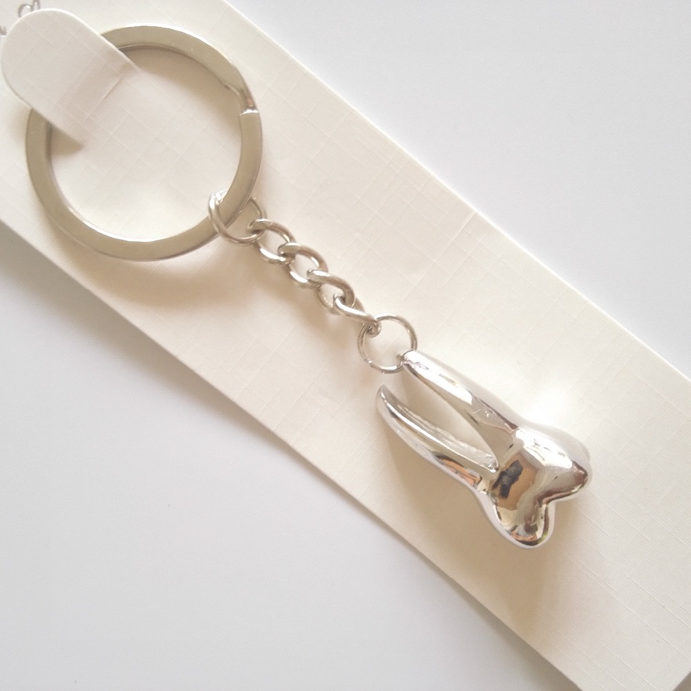 Dental Silver Tooth Key Chain