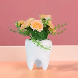 iDENTical Tooth shaped Flower Pot - MD-118 White - 8