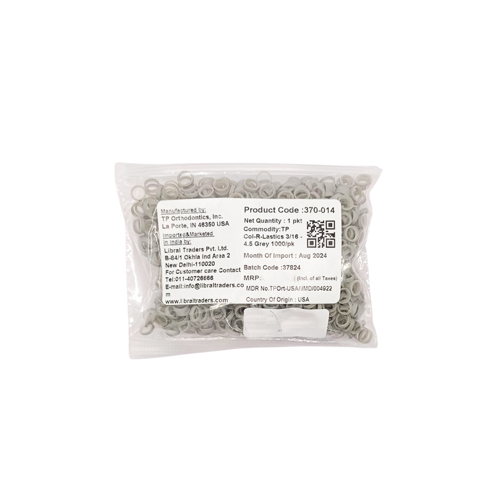 TP Ortho Col-R-Lastics Colour Elastics Grey 3/16" - 4.5 Oz