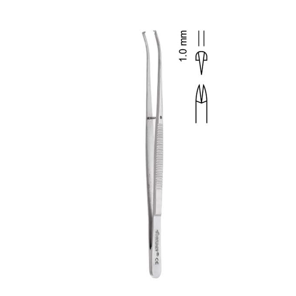 GDC Tissue Forceps Semken - Curved - 1x2 (12.5cm) (Tp34)