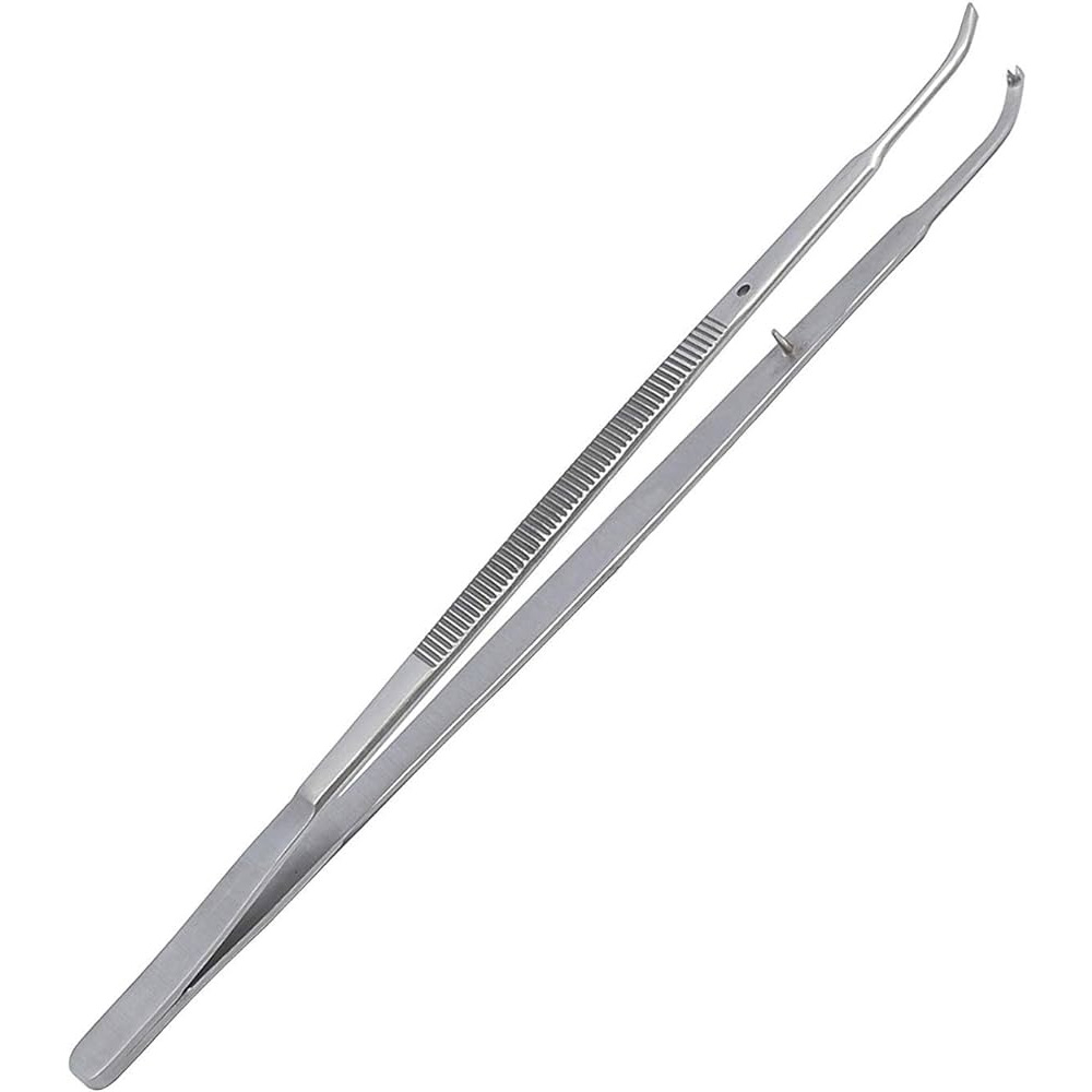 GDC Micro Tissue Forceps Gerald - Curved - 1x2 (18cm) (TPG4)
