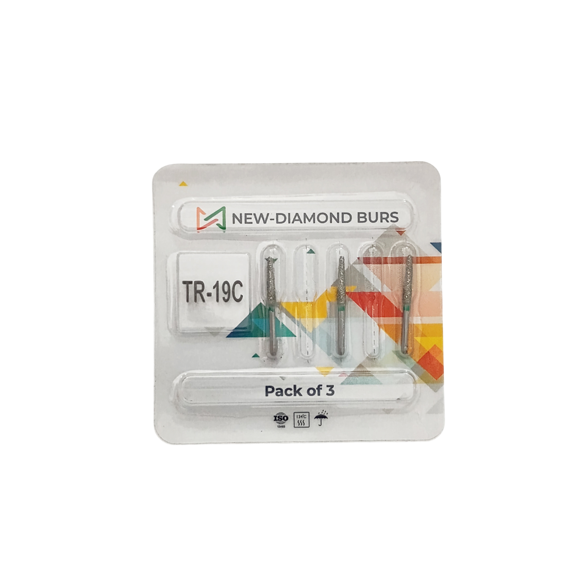 NewDiamond Tapered Round FG Diamond Bur TR-19C (Pack Of 3)