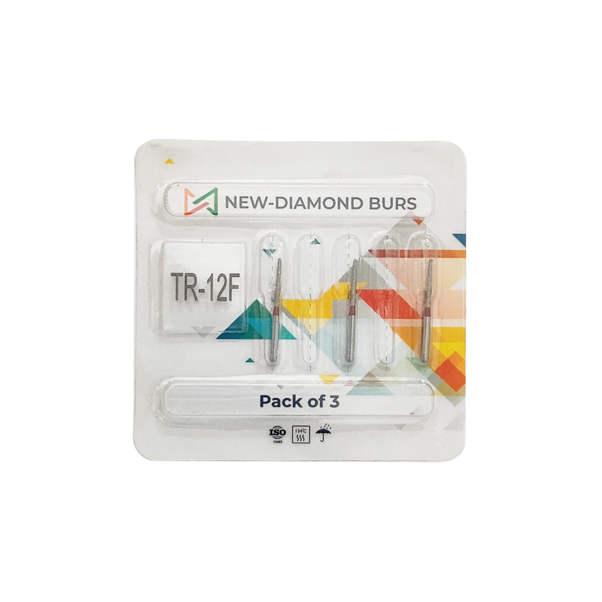 NewDiamond Tapered Round FG Diamond Bur TR-12F (Pack Of 3)