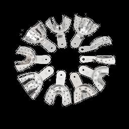 Jinguang Dentulous Perforated Aluminium Impression Trays (Pack of 10) - 1