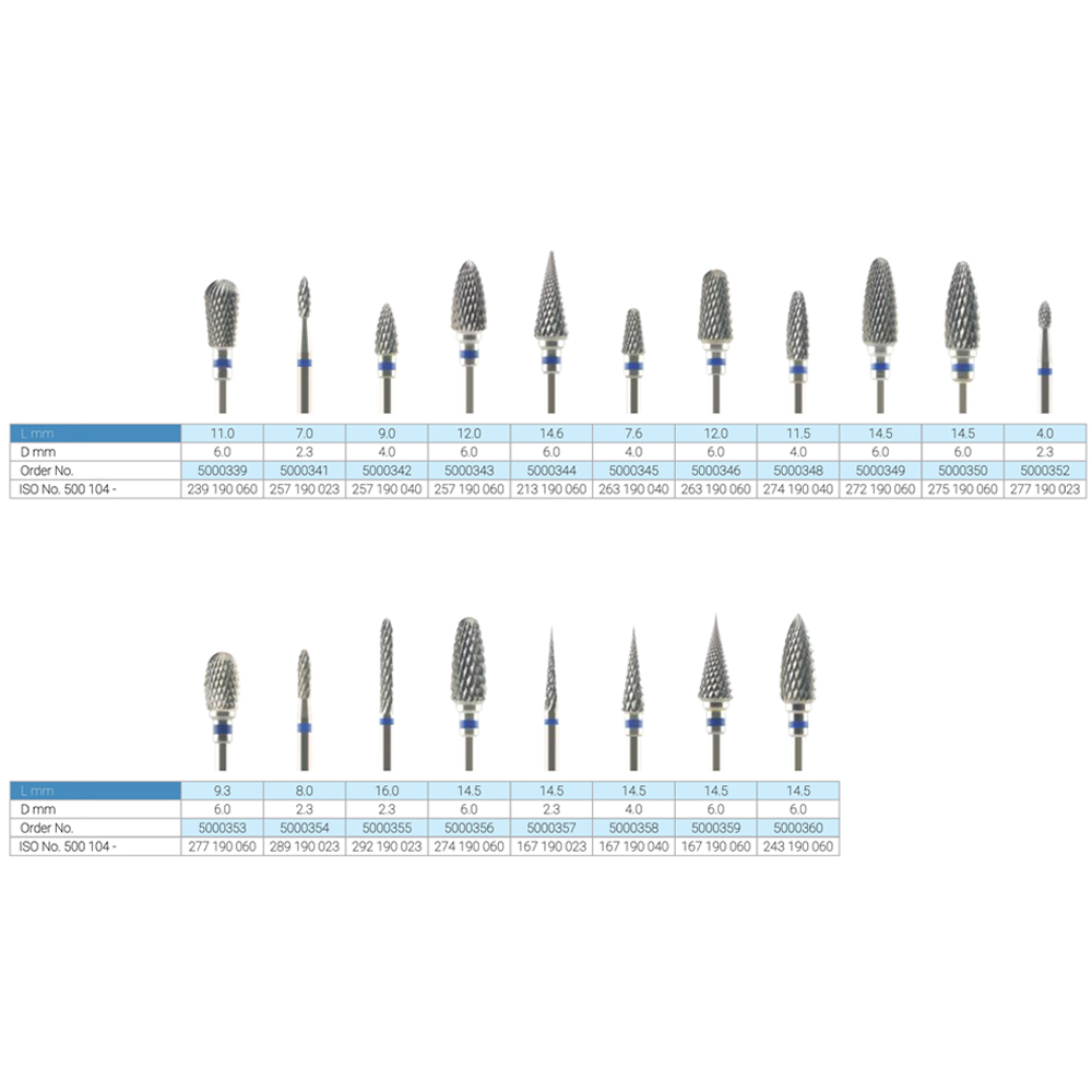 Labodent Tungsten Carbide Cross Cut HP Burs - Standard