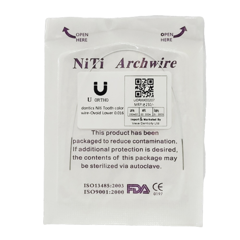 U orthodontics Niti Tooth color wire-Ovoid Lower 0.016 (Pack of 1)