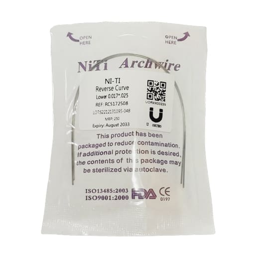 U ortho Niti Reverse Curve Archwire -Rectangular