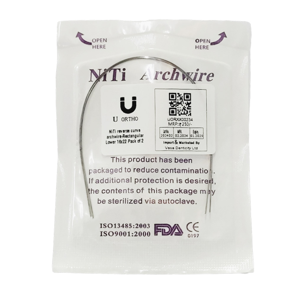 U ortho Niti Reverse Curve Archwire -Rectangular