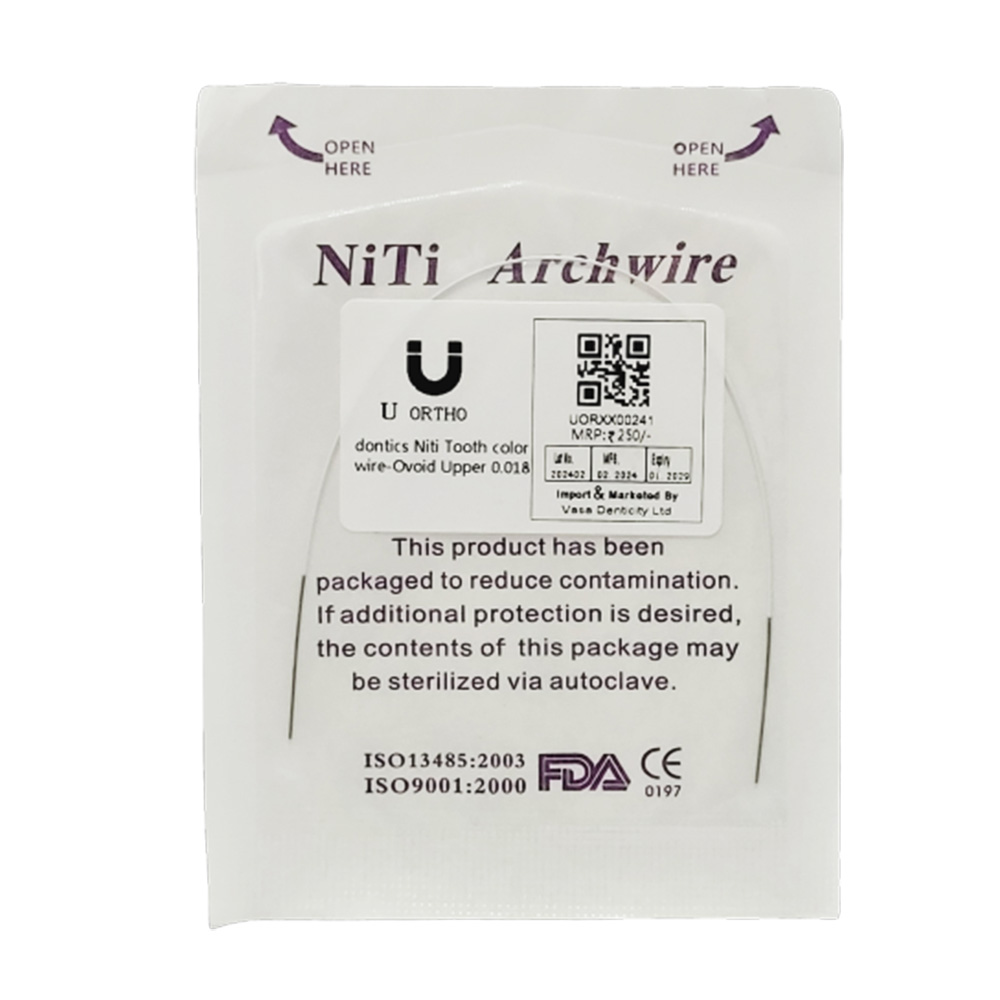 U orthodontics Niti Tooth color wire-Ovoid Upper 0.018 (Pack of 1)