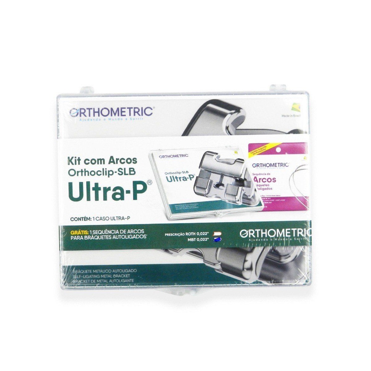 OrthoMetric Ultra-P Self Ligating Bracket Kit + Arch Sequence 022Roth - (10.46.2800)