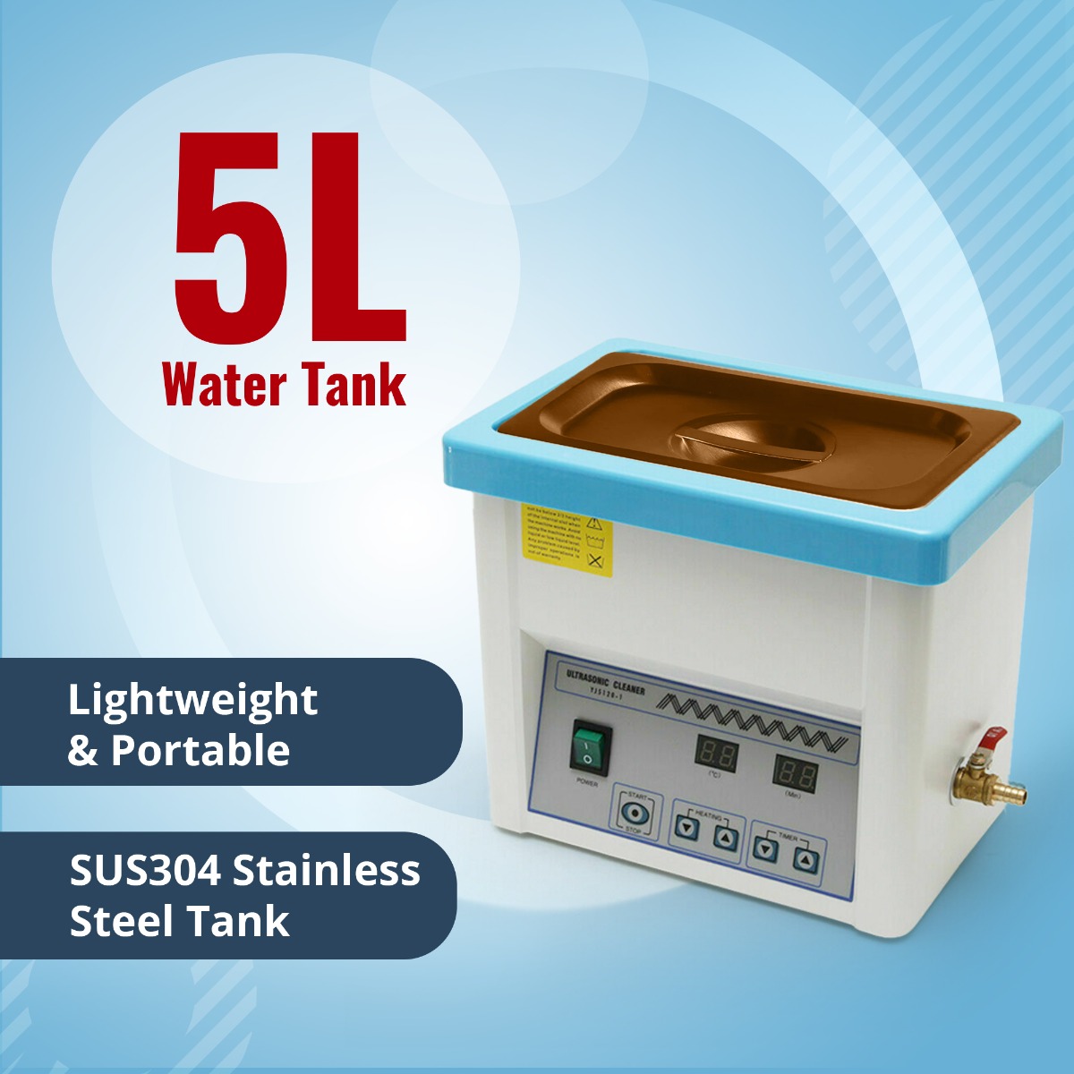 Waldent Ultrasonic Cleaner 5 Ltr Stainless Steel