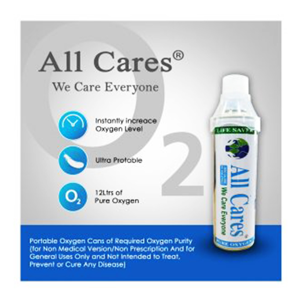 ALL Cares Portable Oxygen Can/Cylinder With Mask,12 L - Pack Of 1