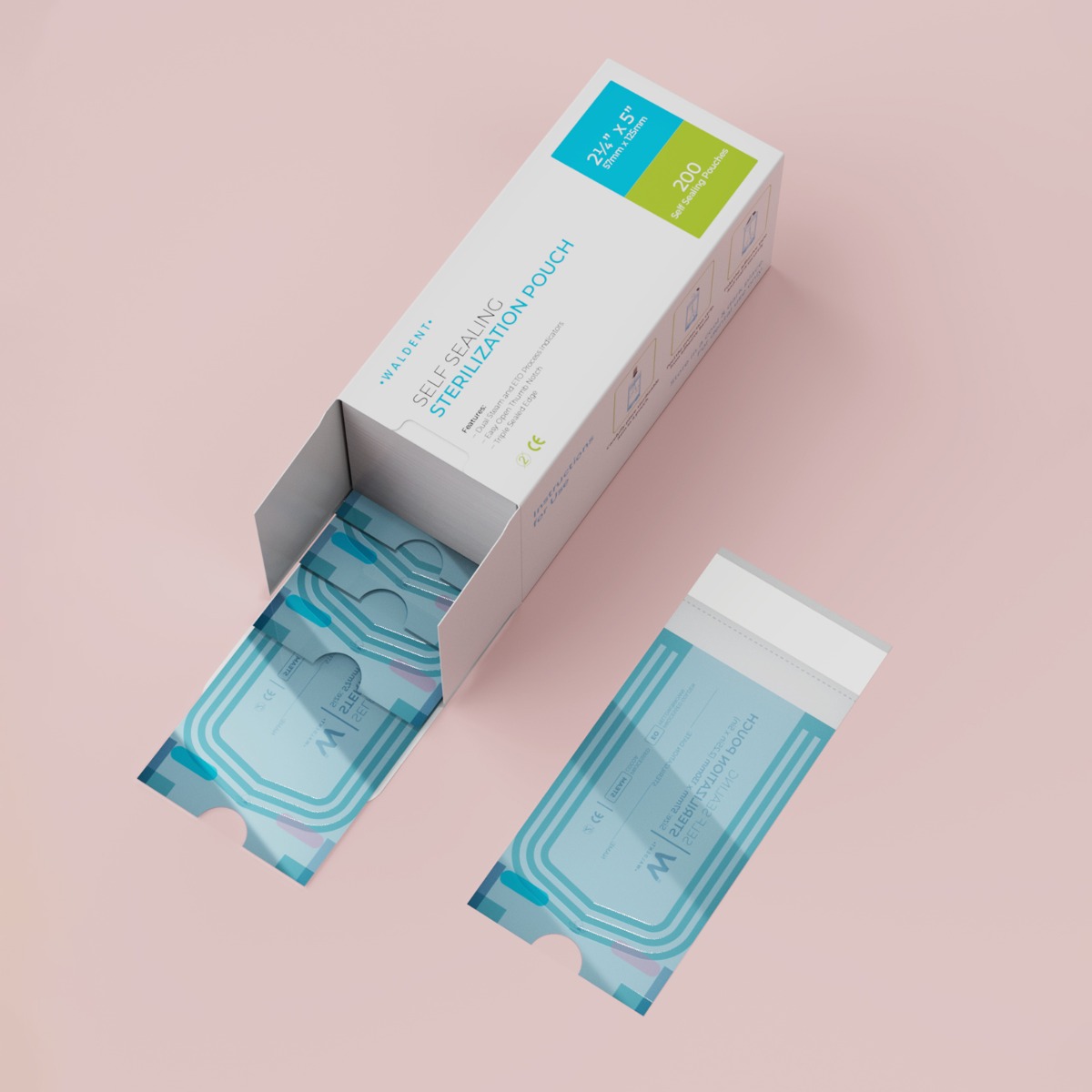 Waldent Self-Seal Sterilization Pouches