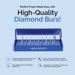 Waldent Crown & Bridge Tooth Preparation Diamond Bur Kit (Set of 14) - 7