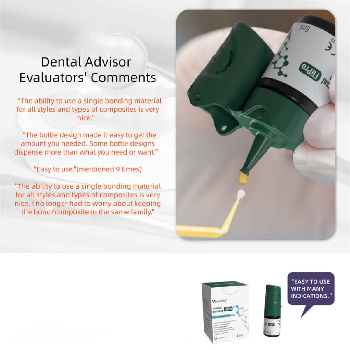 Vincismile HugeBond Universal FliPro Light Cure Dental Adhesive