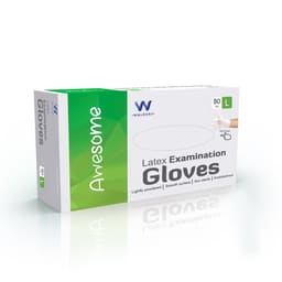 Waldent Latex Examination Gloves - Large (Pack of 80)