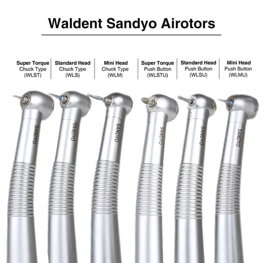 Waldent Sandyo Airotor - Mini Head- Pushbutton (W-127)