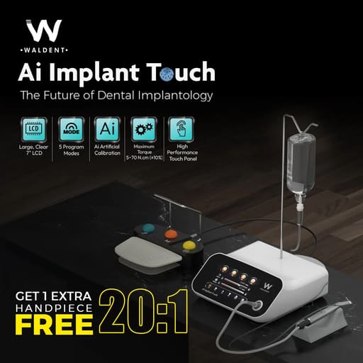 Waldent Ai Implant Touch Implant Motor With 1 Fiberoptic Implant Handpiece