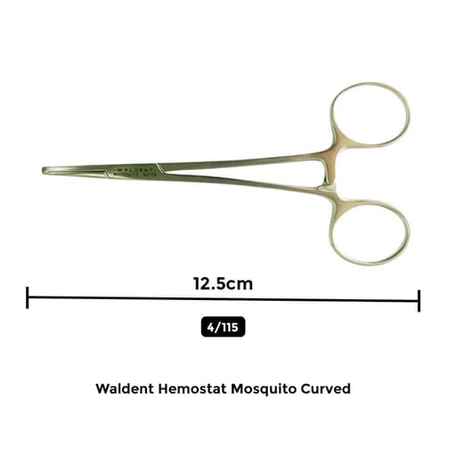 Waldent Hemostat Mosquito Curved 12.5 cm (4/115)