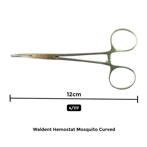 Waldent Hemostat Mosquito Curved 12 cm (4/117)
