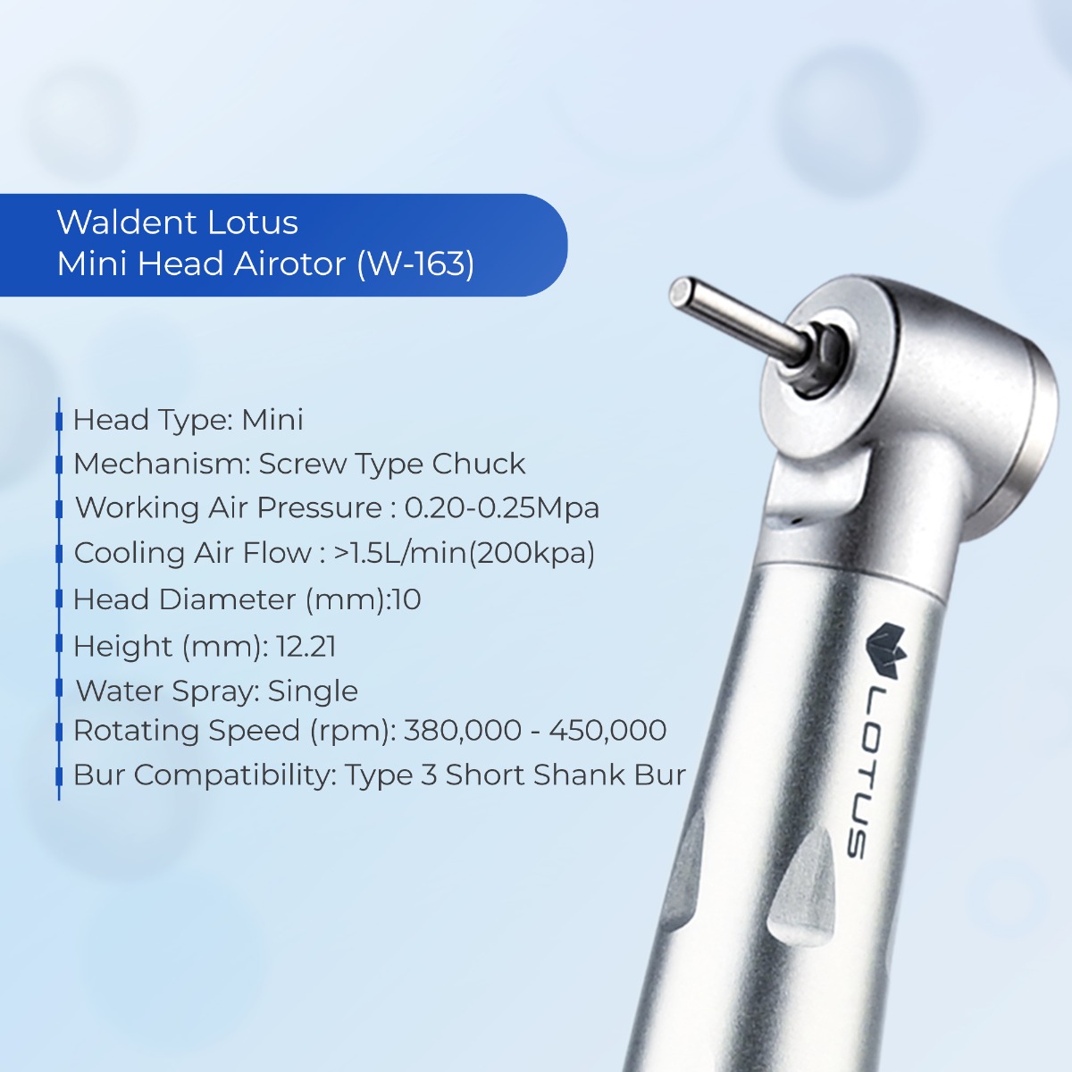 Waldent Lotus Airotors And Cartridges