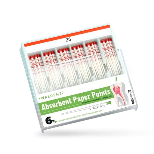 Waldent Paper Points 6% (Length Marked)