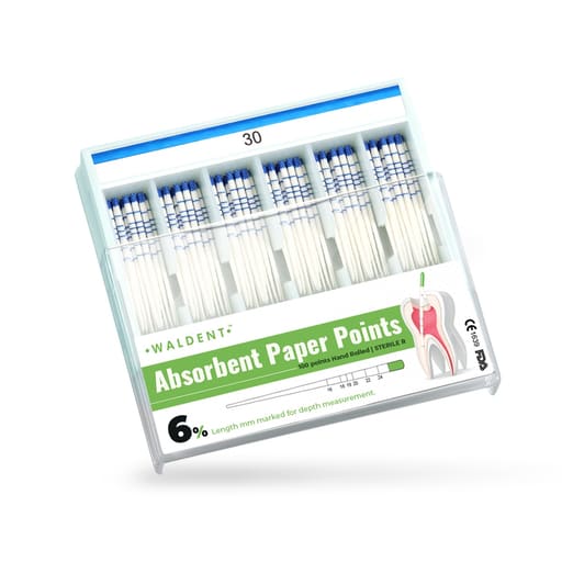 Waldent Paper Points 6% (Length Marked)