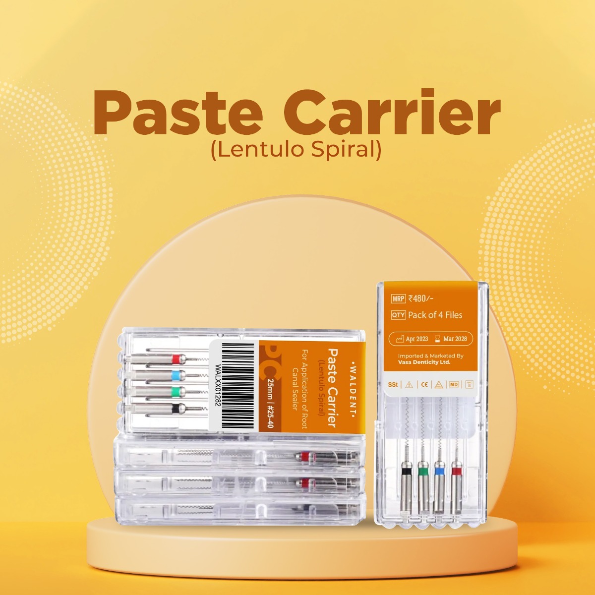 Waldent Paste Carrier (Lentulo Spiral) 25mm (Pack of 4)