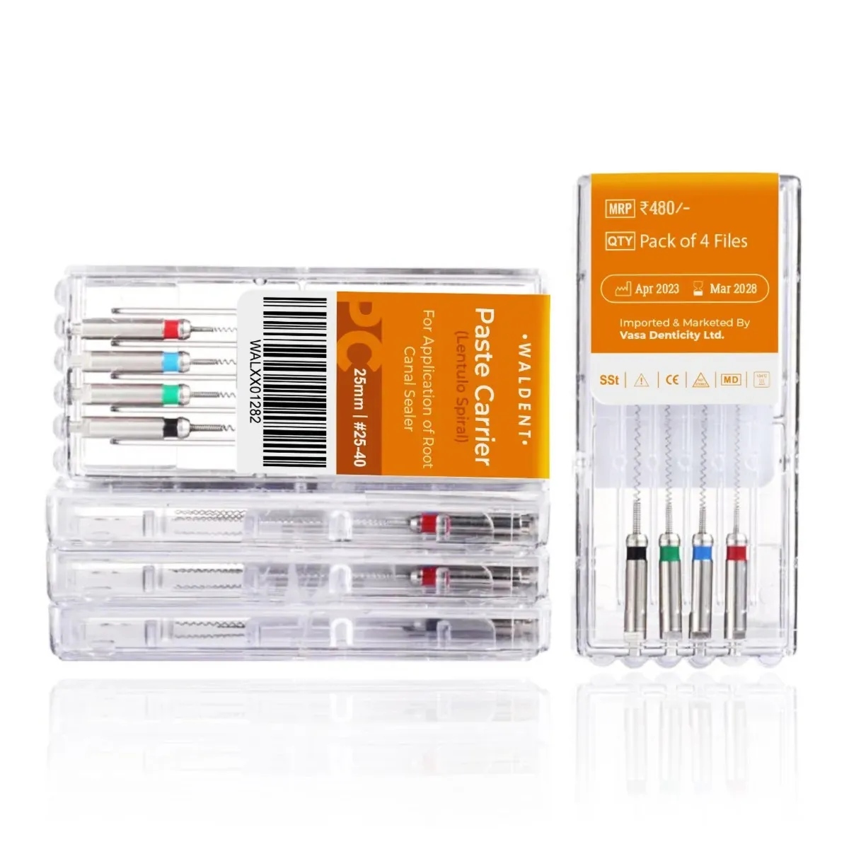 Waldent Paste Carrier (Lentulo Spiral) 25mm #25-40 (Pack of 4)