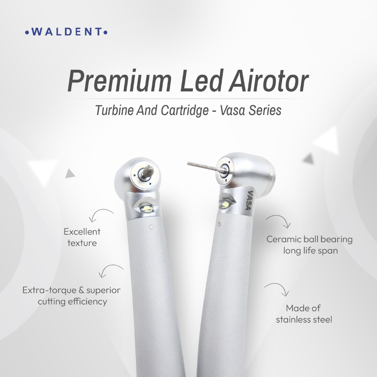 Waldent Premium Led Airotor Turbine And Cartridge - Vasa series