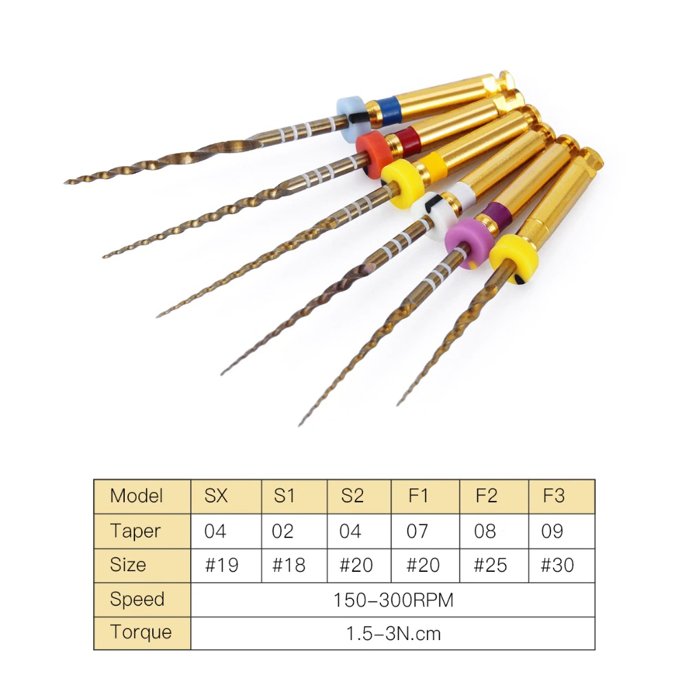 Waldent Premium Taper Gold Rotary Files - 25mm